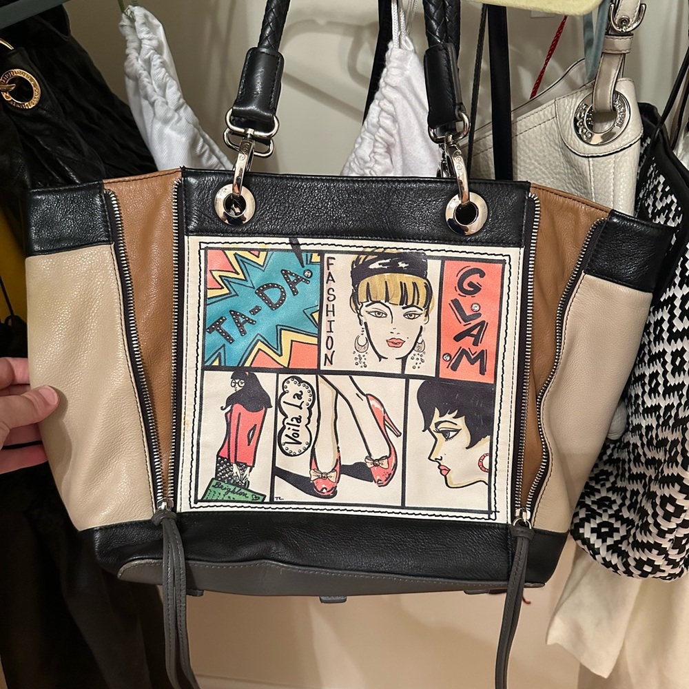 Brighton Black and Brown Artistic Tote Bag